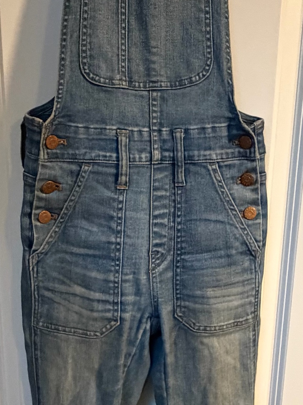 Madewell Light Blue Denim Relaxed Overalls EUC